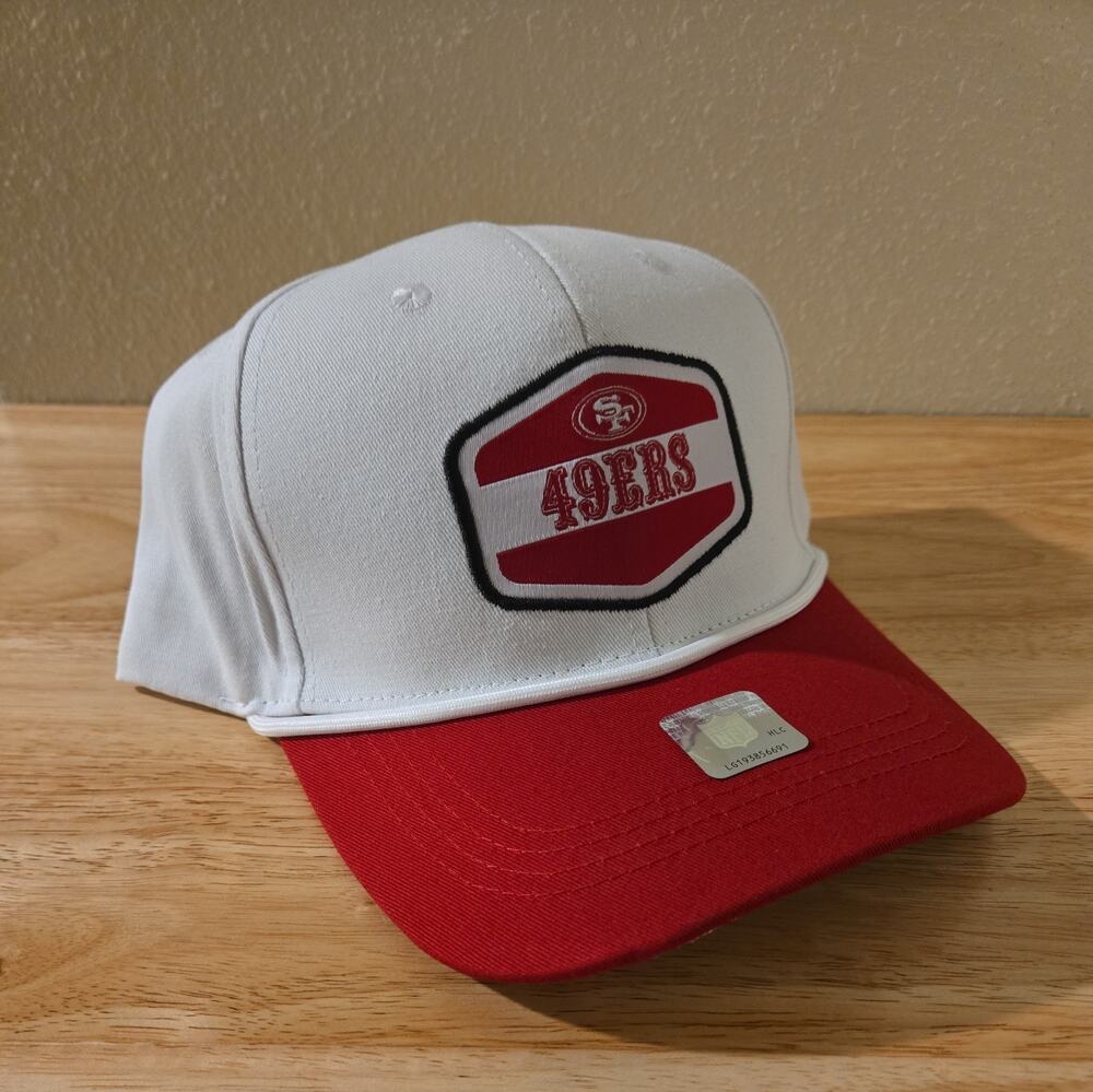 San Francisco 49ers White Red Rope Snapback Cap Little Ceasars Logo New Rare